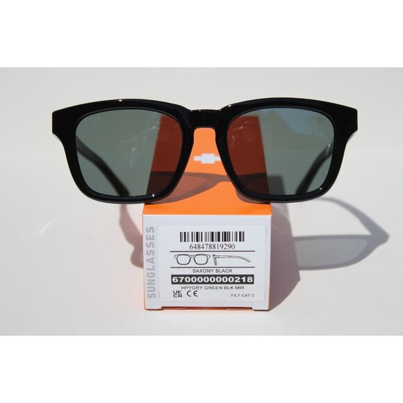 SPY OPTICS Saxony Sunglasses Black/Happy Gray Green Black Mirror NEW - Picture 3 of 10